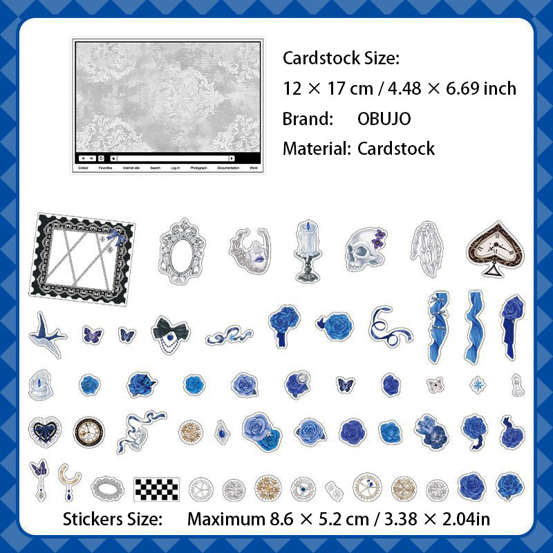 56 Pcs Gothic Collage Cardstock and Stickers Kit MGZS
