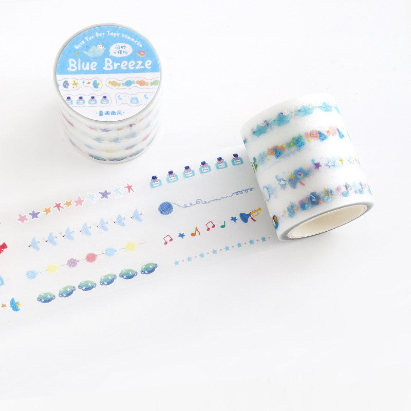 Petit Joy Clear Multi-Border PET Tape - Blue Breeze