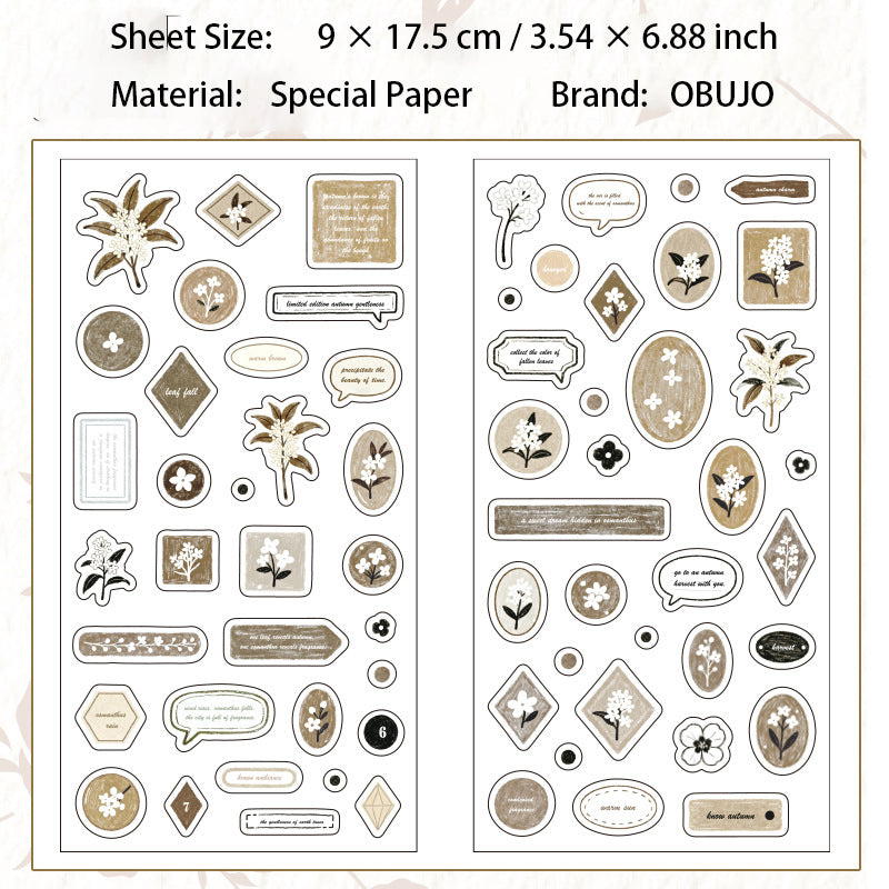 2 Sheets Botanical Journal Stickers CYYY