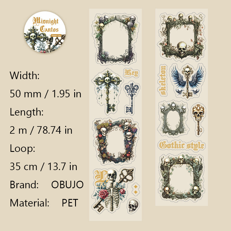 1 Roll Dark Gothic PET Stickers Tape AYSP