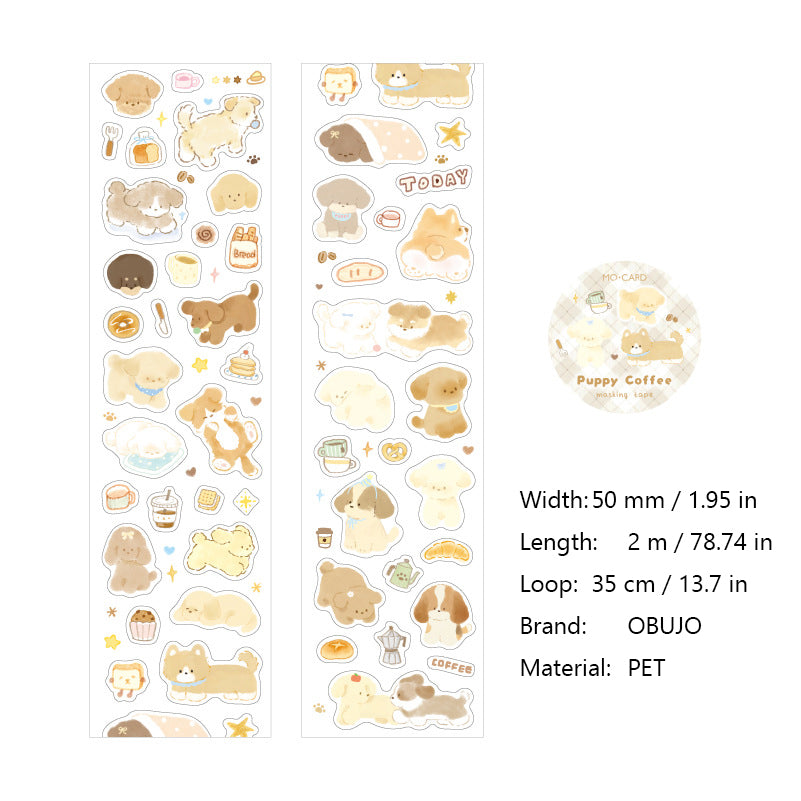 1 Roll Kawaii Cat PET Stickers Tape XMXG