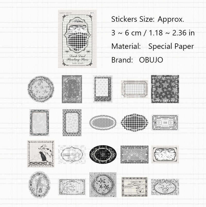 40 Pcs Lace Floral Writable Stickers KLZJ