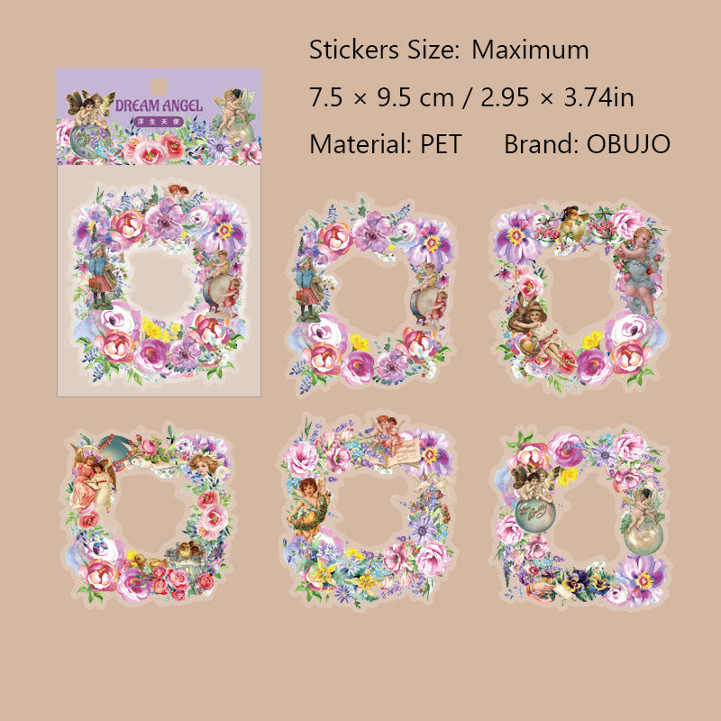 10 Pcs Flower Frame PET Stickers MYTS