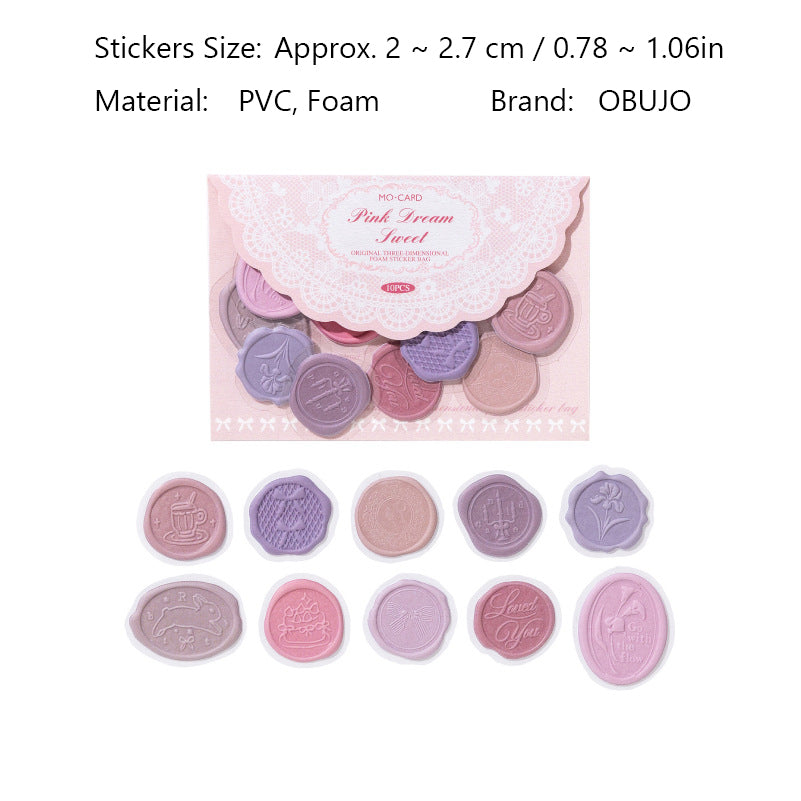 10 Pcs Wax Seal PET Stickers ZJYJ