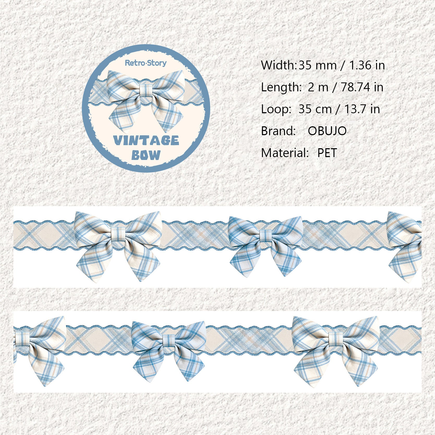 1 Roll Bow Knot Themed PET Tape GZHDJ