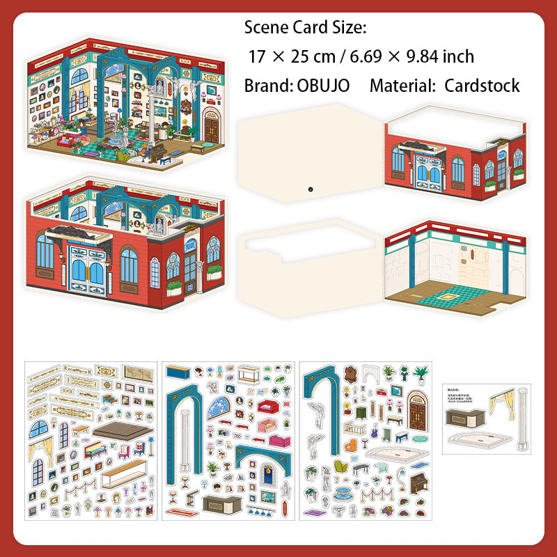 3D Shop House Scene DIY Stickers Kit JRYYZ38