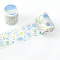 Pastel Watercolor Floral Die-Cut Washi Tape - Blue Flower