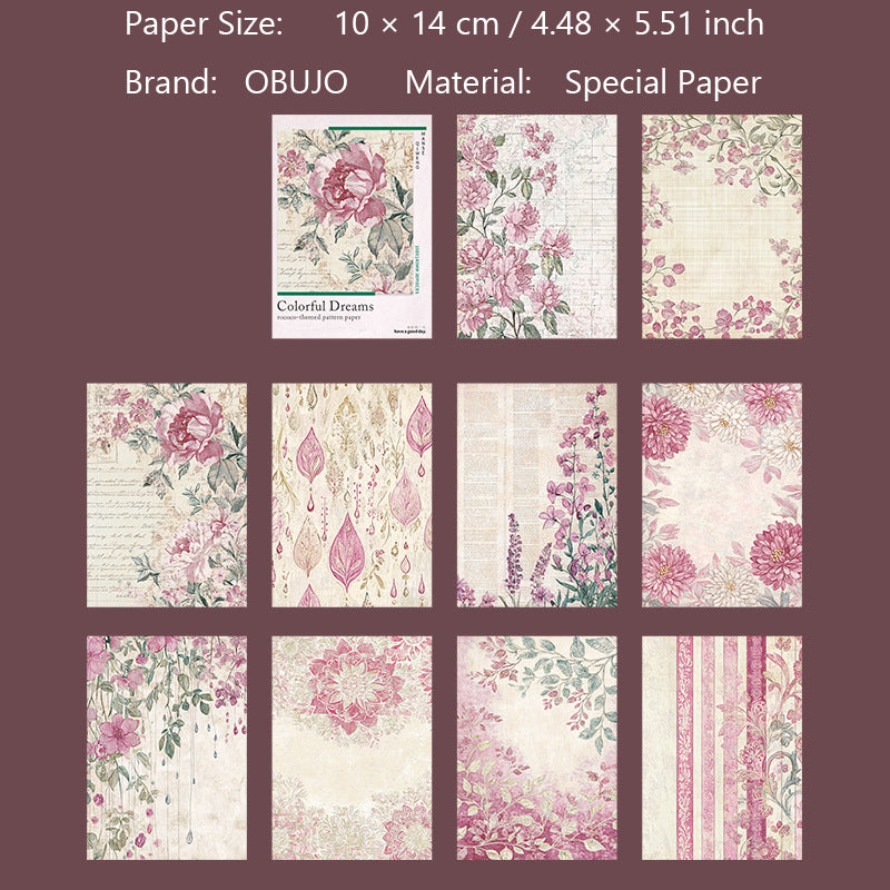 30 Sheets Vintage Floral Journal Paper MSQM