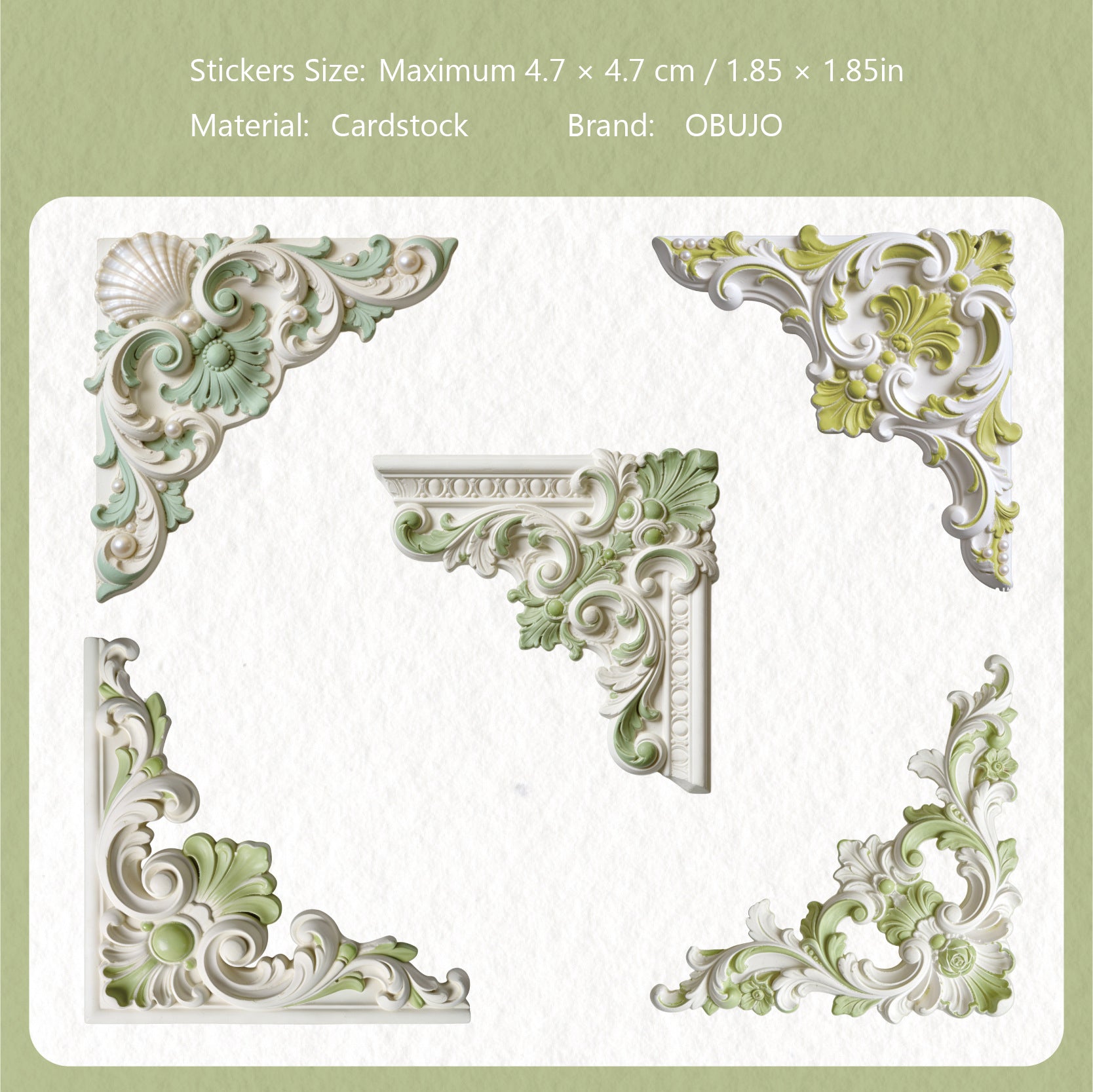 20 Pcs 3D Sculpture Themed Cardstock Stickers FDXL