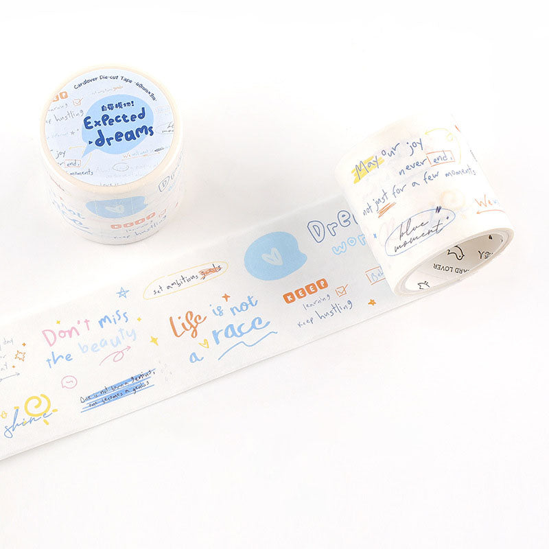 Whispering Moods Handwritten Doodle Die-Cut Washi Tape- Expected Dreams