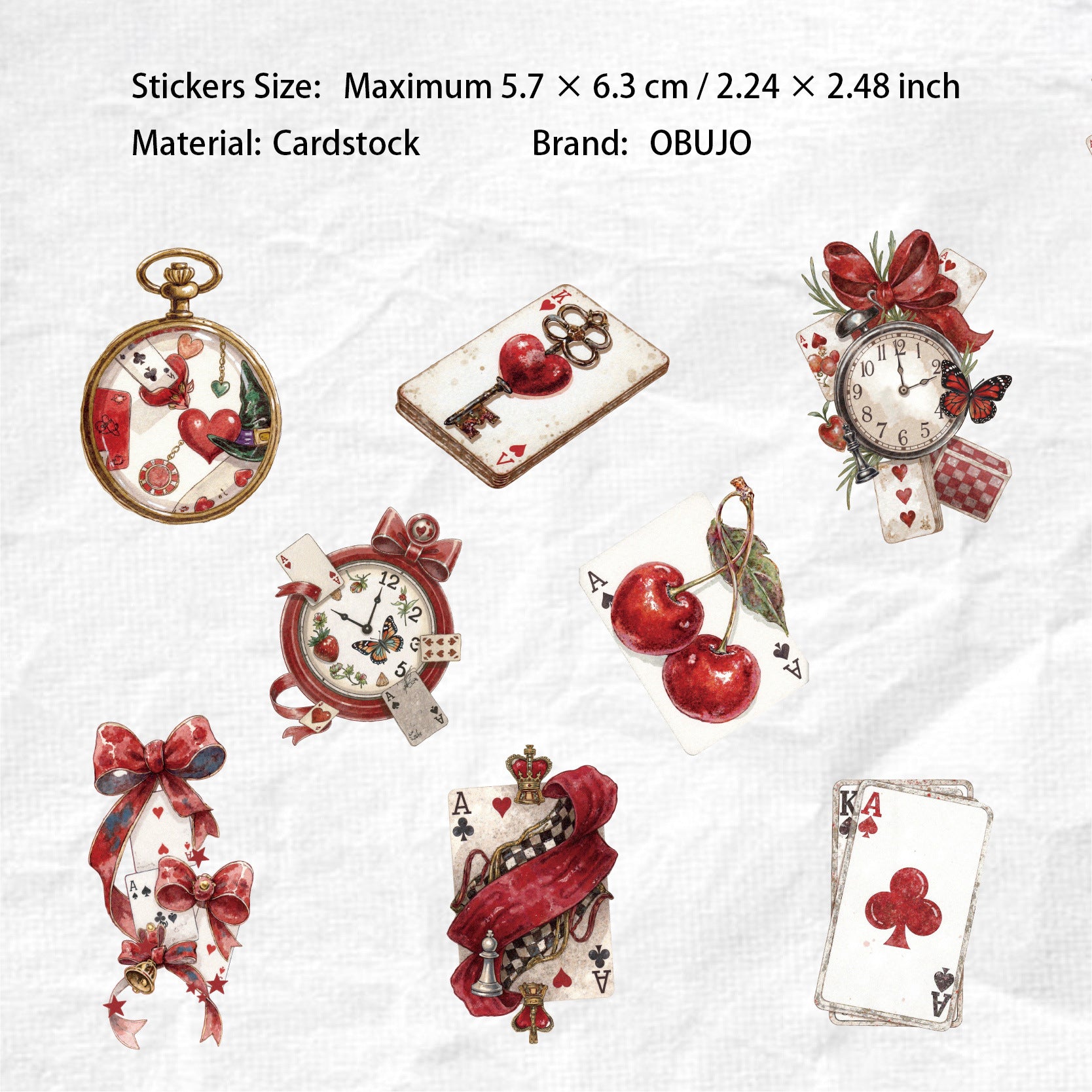 16 Pcs Poker Themed Journal Stickers ZPXL