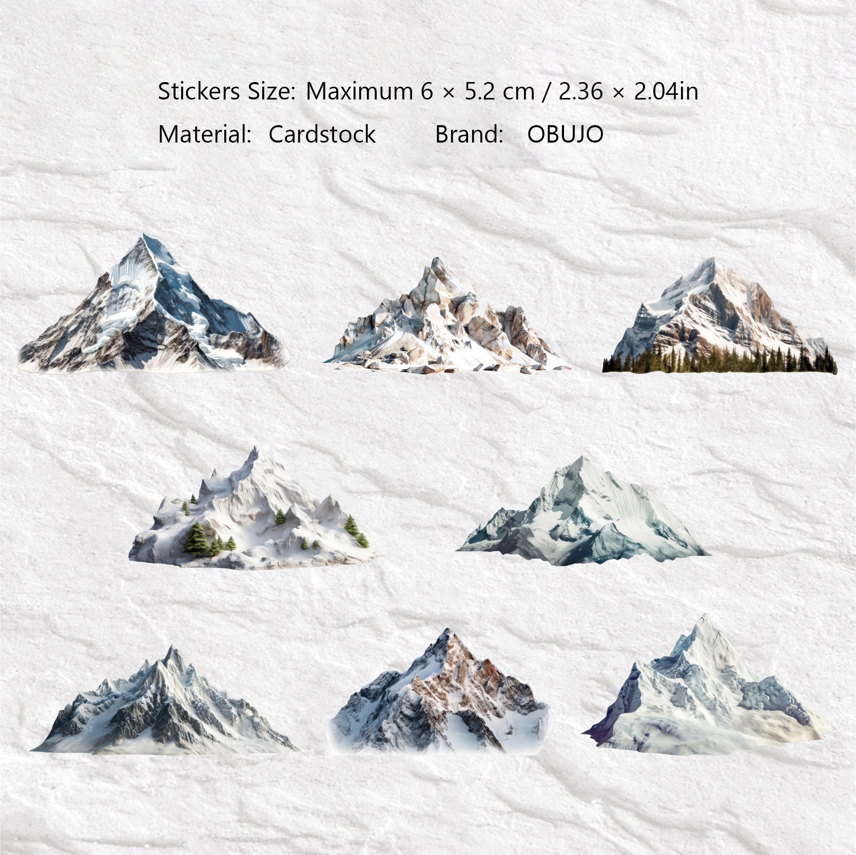 16 Pcs Mountain Cardstock Stickers SHQI