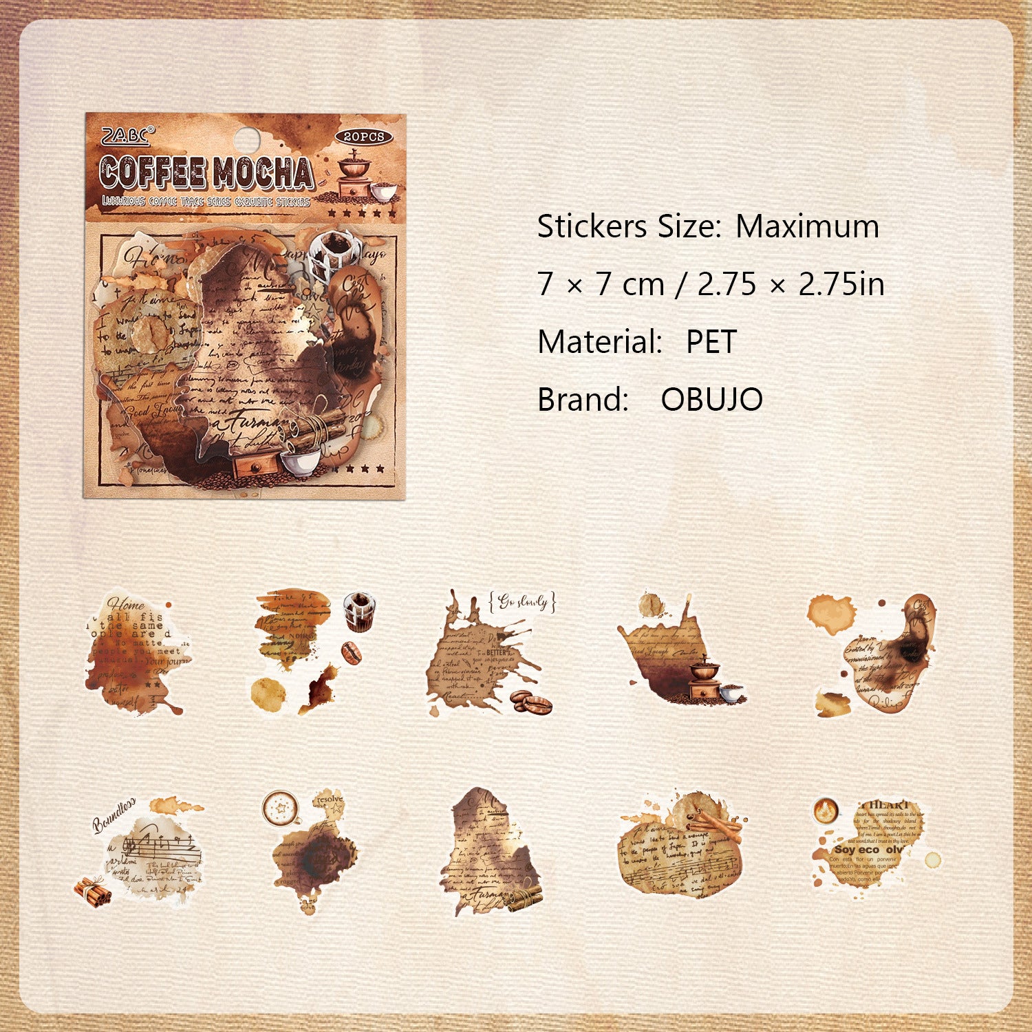 20 Pcs Travel Themed PET Stickers NXKJ