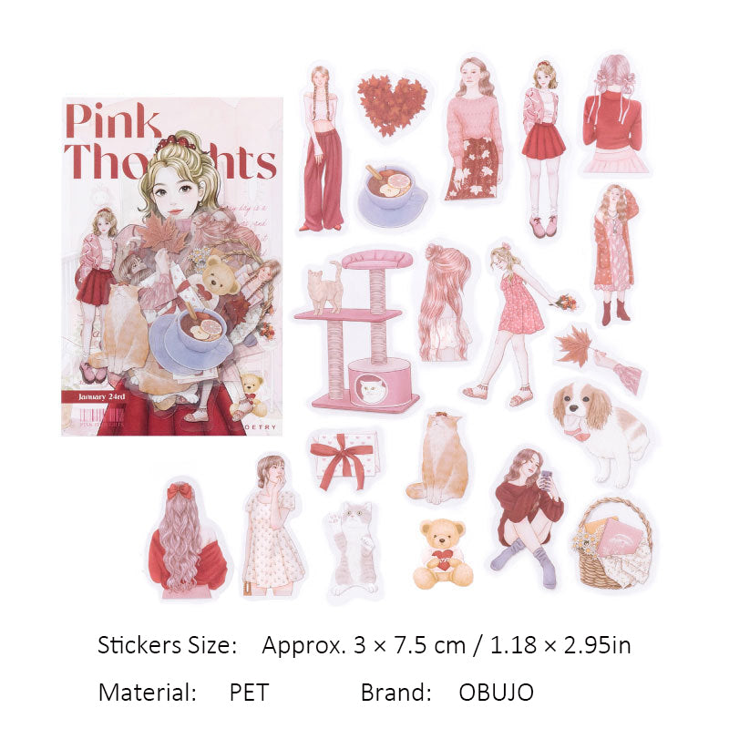 40 Pcs Cozy Girl Life PET Stickers SNMYZ
