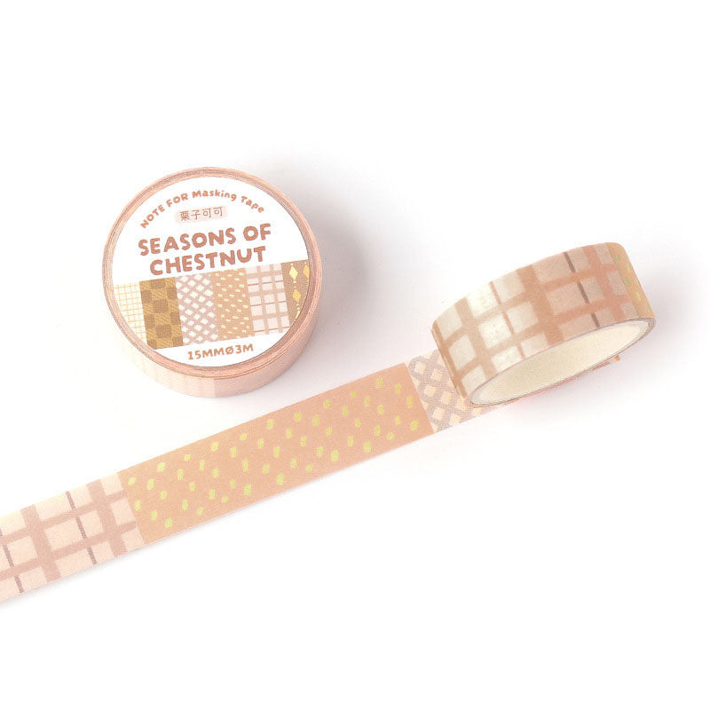 Retro Palette Geometric Grid Washi Tape - Chestnut