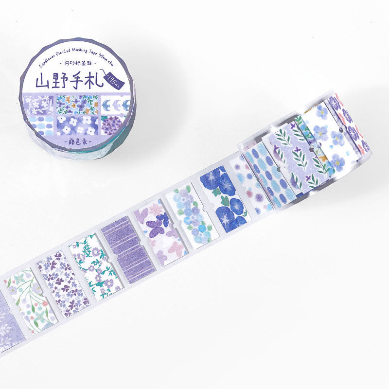 Chrono Ticket Floral Patchwork Die-Cut Tape - Purple