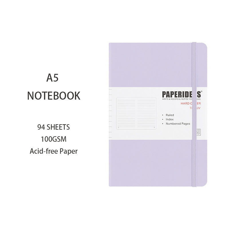 A5 Hardcover Solid Color Notebook, 94 Sheets