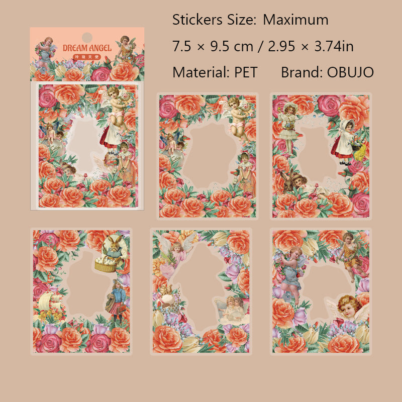 10 Pcs Flower Frame PET Stickers MYTS