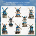 8 Sheets Vintage Windmill Cardstock Stickers FCXL