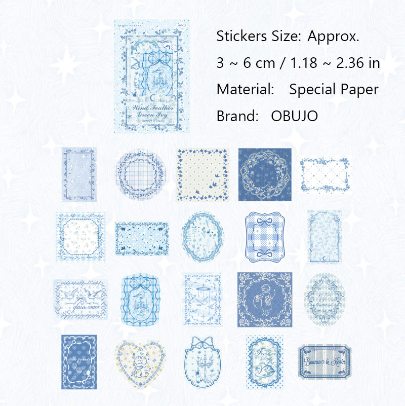 40 Pcs Lace Floral Writable Stickers KLZJ