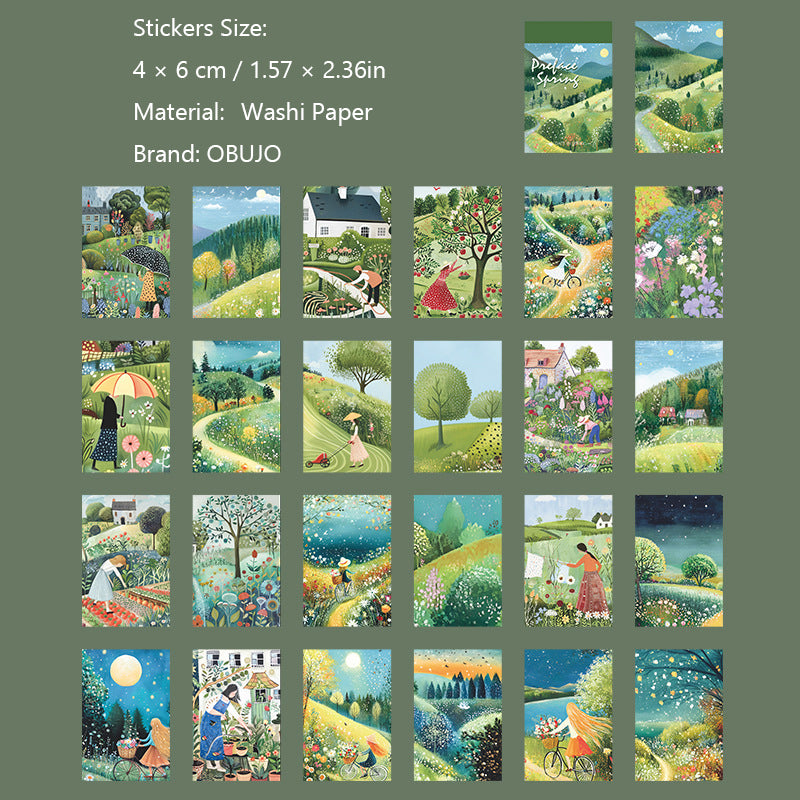 50 Sheets Spring Scenery Washi Stickers Book CCXZ