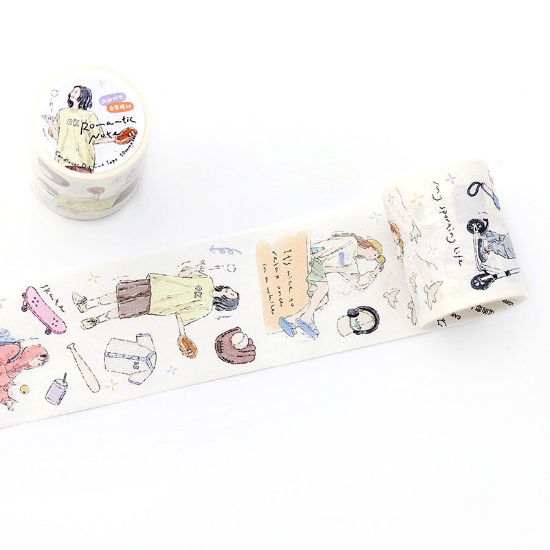 City Life Casual Characters Die-Cut Washi Tape - Sports Time