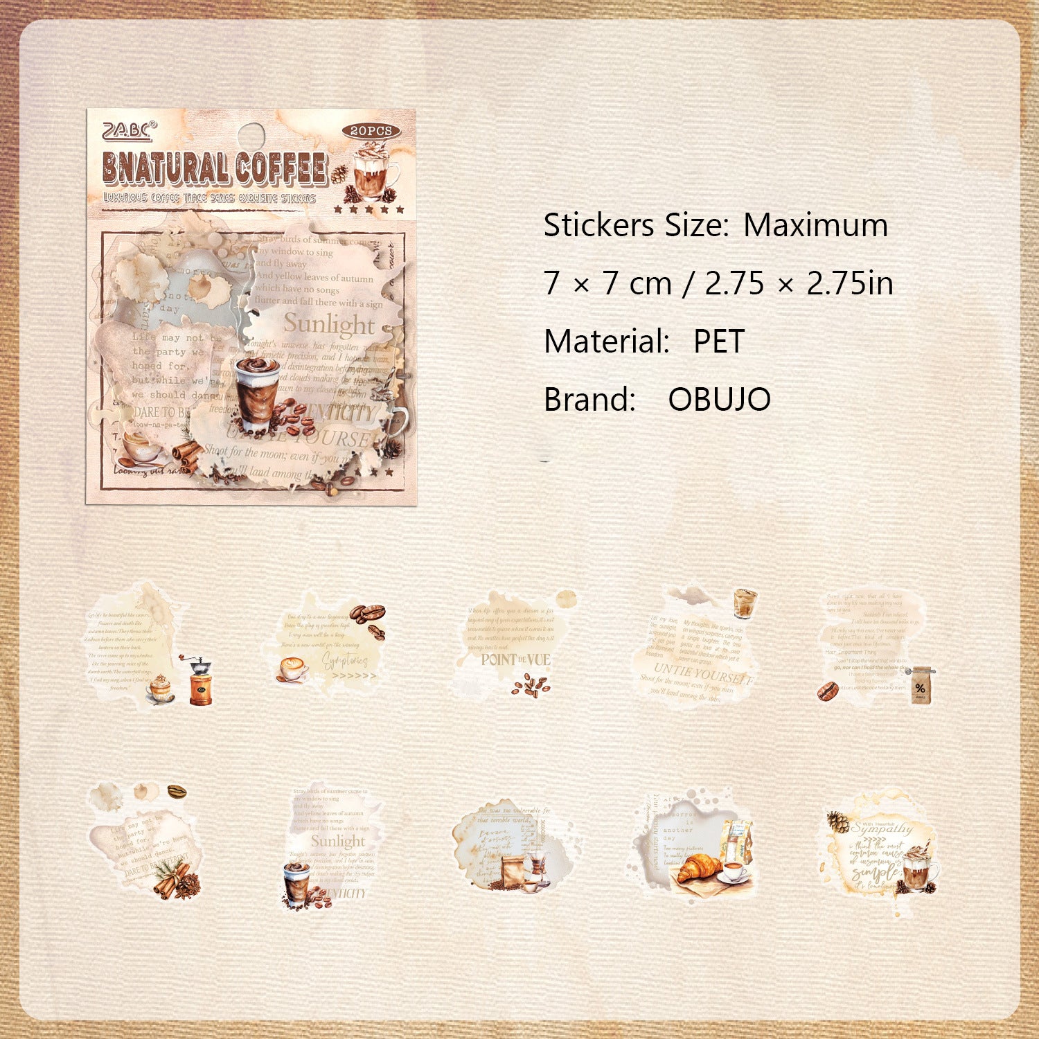 20 Pcs Travel Themed PET Stickers NXKJ