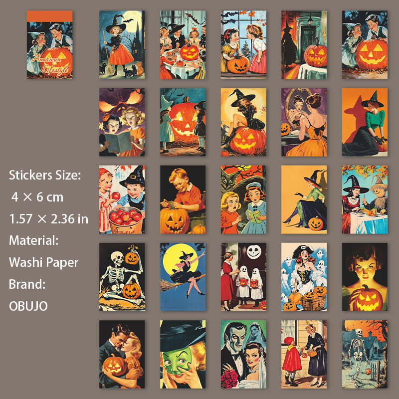 50 Sheets Retro American Lifestyle Washi Stickers Book MSSH