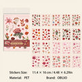 20 Sheets Flower Green Leaf PET Stickers Book LJHJ