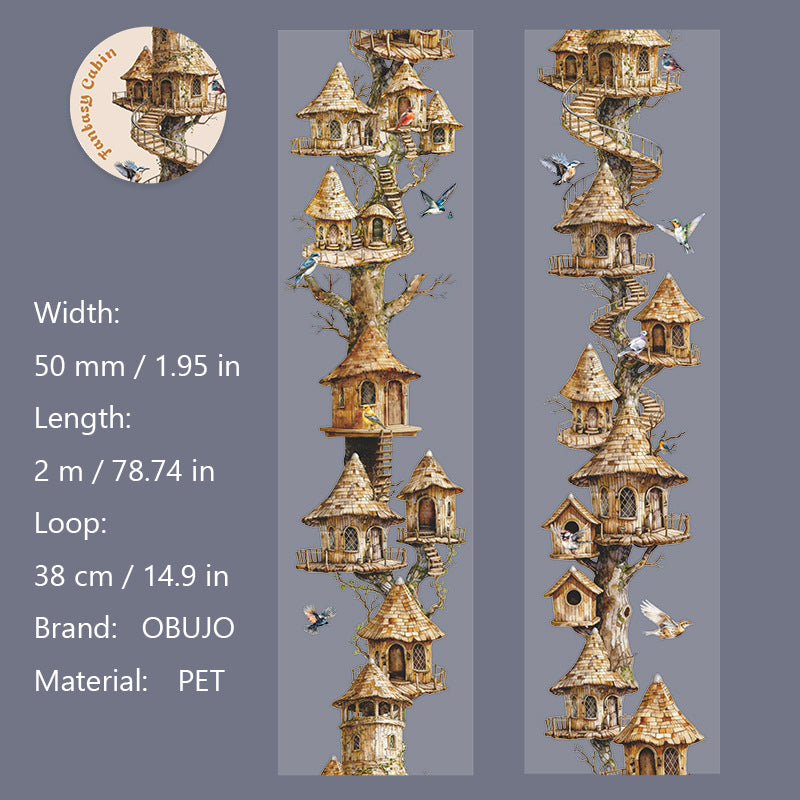 1 Roll Fairy Tree House PET Tape QHXW