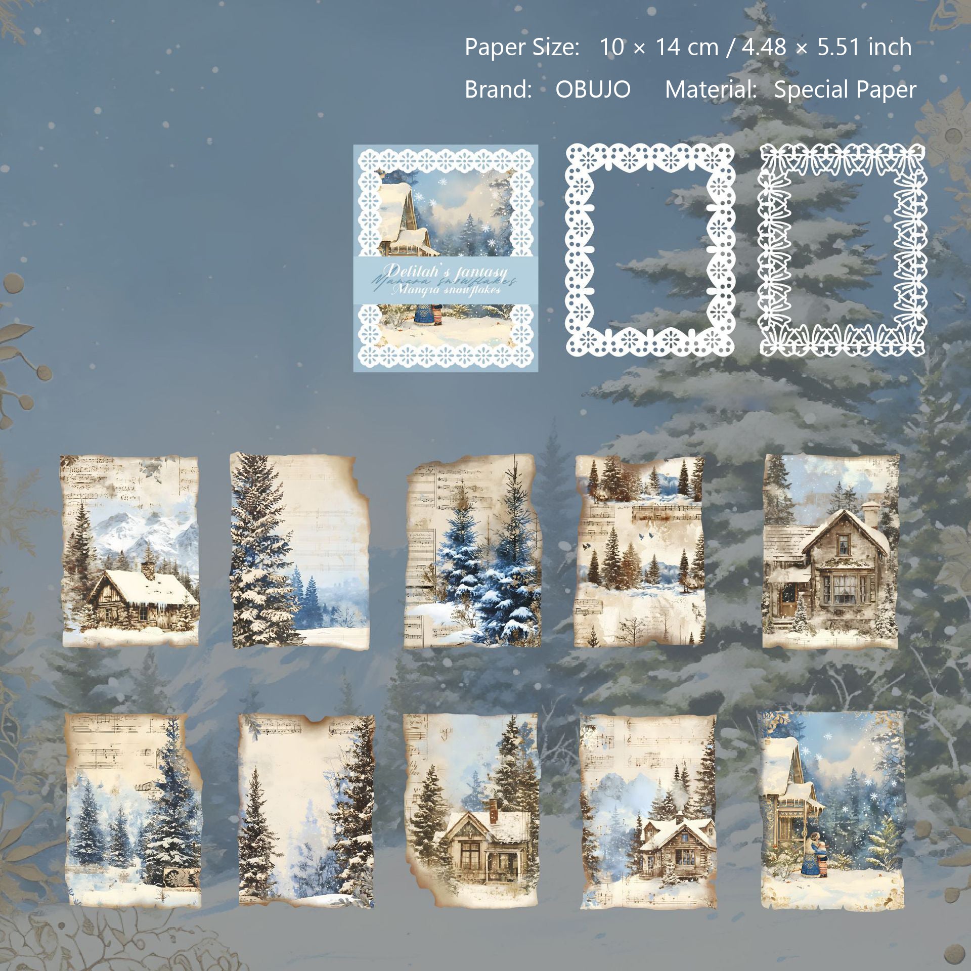 24 Sheets Fantasy Junk Journal Paper DLEHX