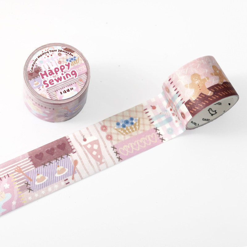 Cozy Cottagecore Patchwork Washi Tape - Happy Sewing