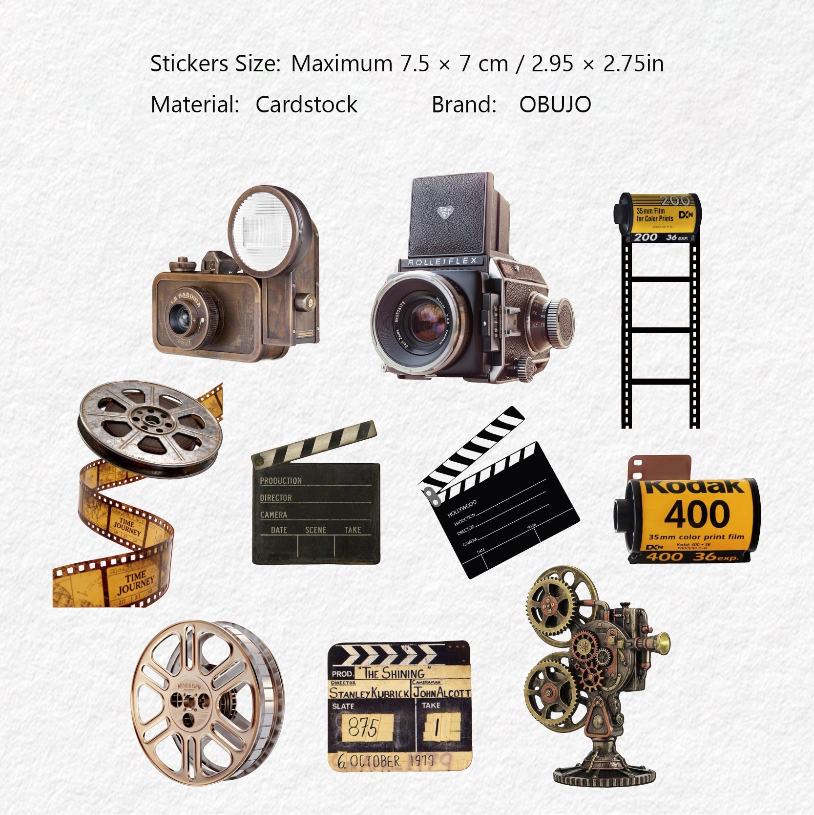 10 Pcs Vintage Antiques Cardstock Stickers LSXL