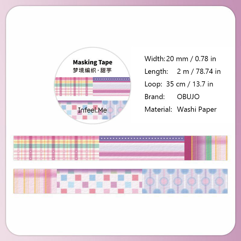 1 Roll Grid Themed Washi Tape MJBZ