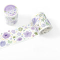 Pastel Watercolor Floral Die-Cut Washi Tape - Purple Flower