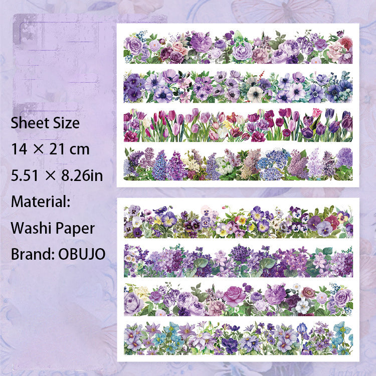 4 Sheet Flower Garden Washi Stickers HLMY