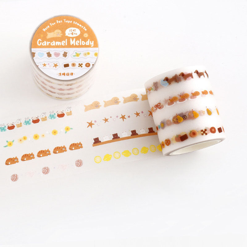 Petit Joy Clear Multi-Border PET Tape - Caramel Melody
