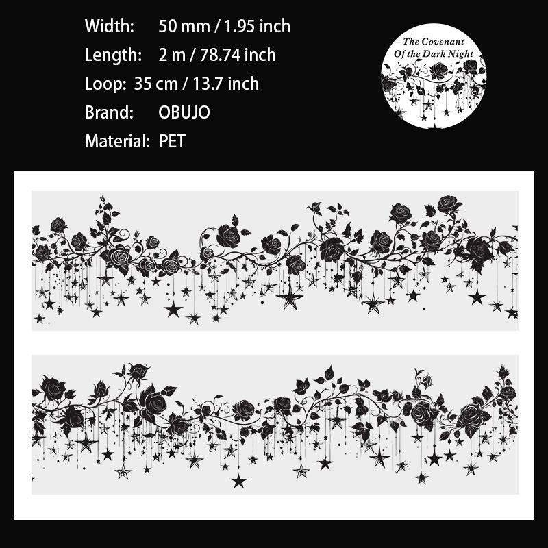 1 Roll Gothic Flower PET Tape AYQY