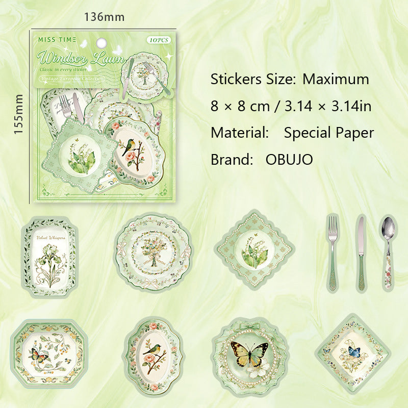 10 Pcs Dinnerware Themed Stickers QMOY