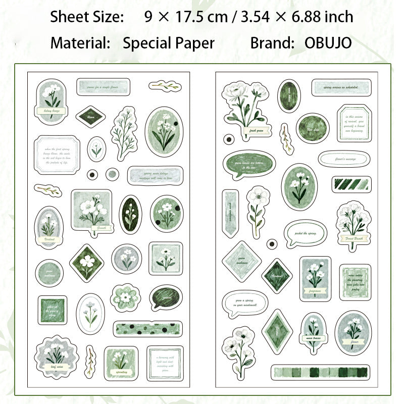 2 Sheets Botanical Journal Stickers CYYY