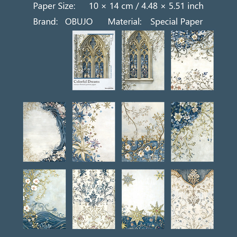 30 Sheets Vintage Floral Journal Paper MSQM