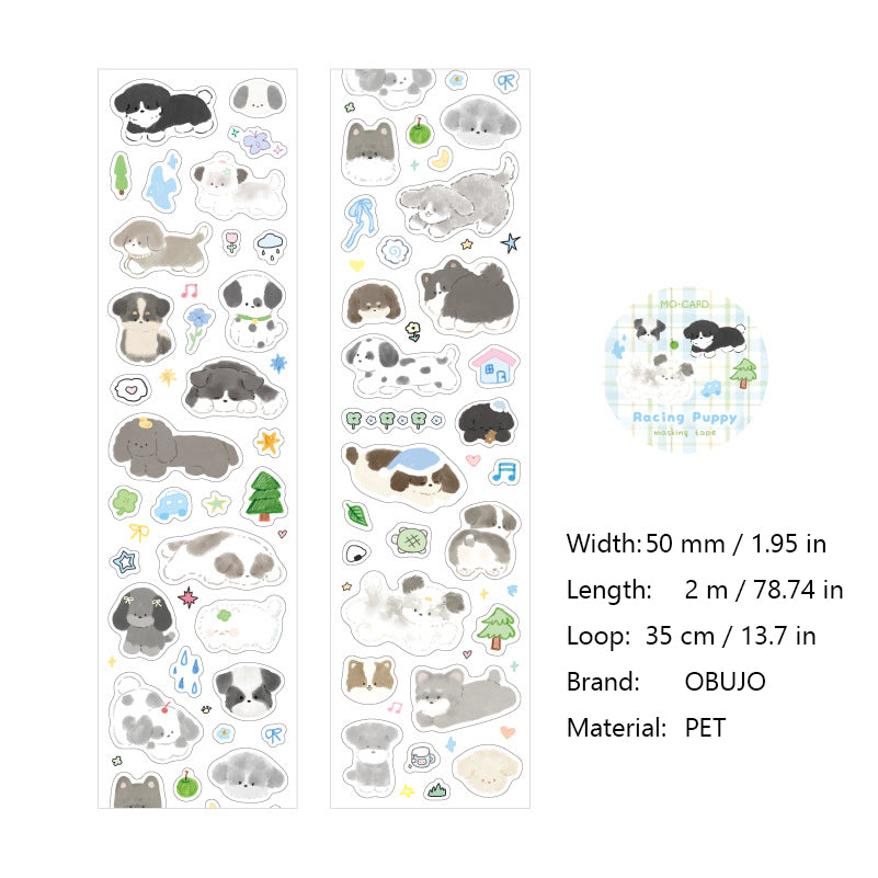 1 Roll Kawaii Cat PET Stickers Tape XMXG