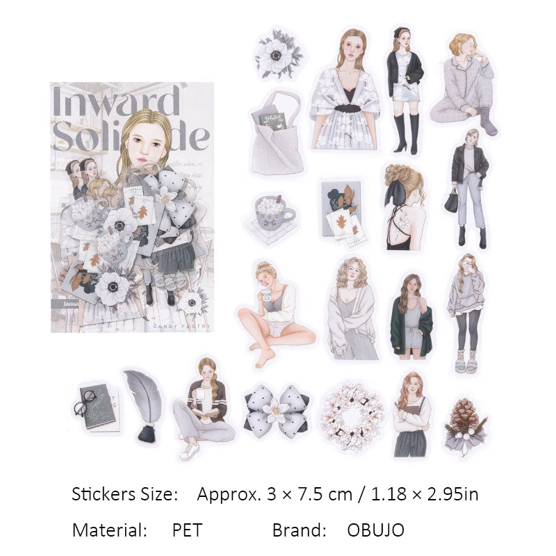 40 Pcs Cozy Girl Life PET Stickers SNMYZ