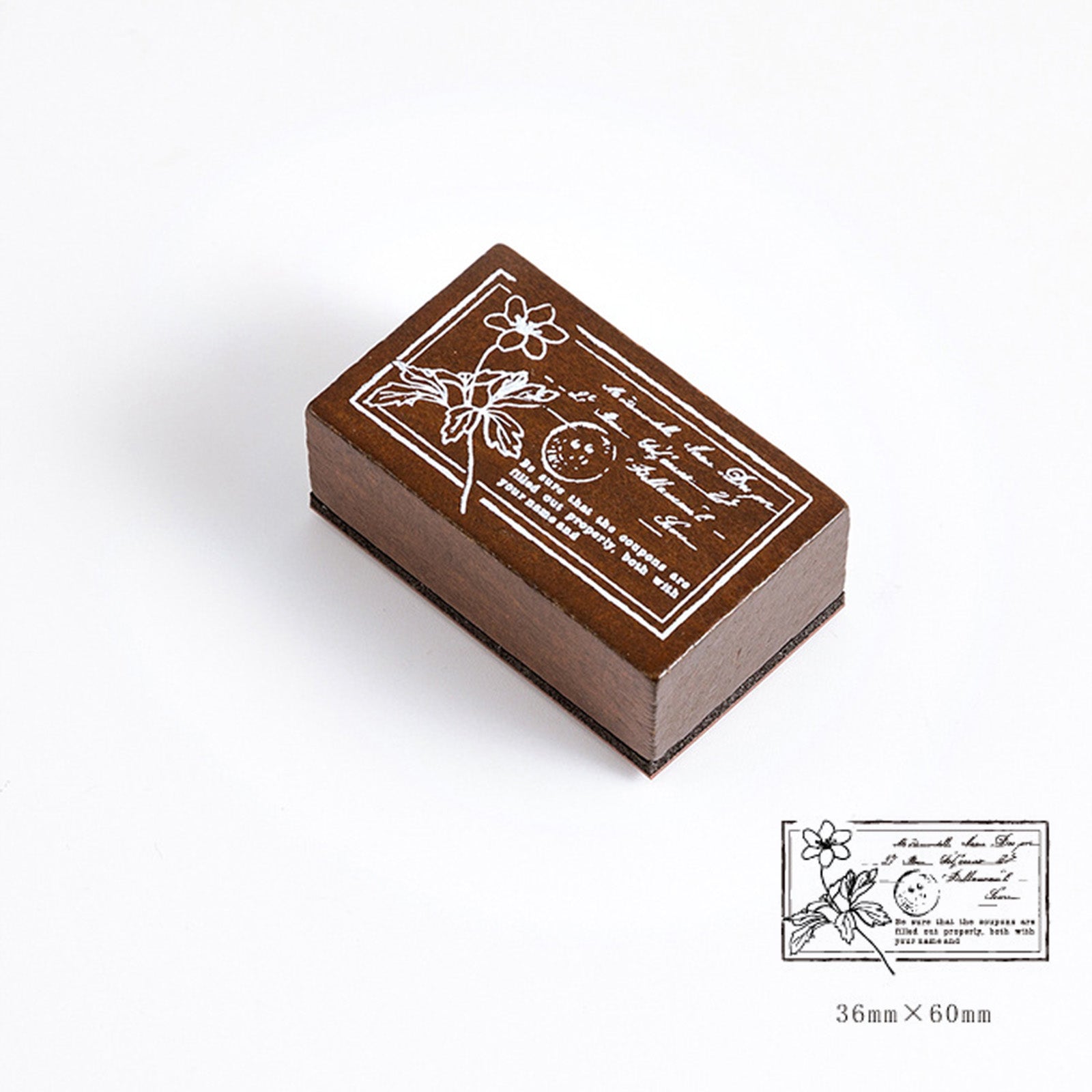 Letters of Blooming Flora Vintage Botanical Wooden Stamp