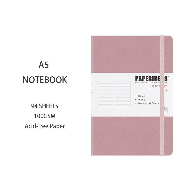 A5 Hardcover Solid Color Notebook, 94 Sheets