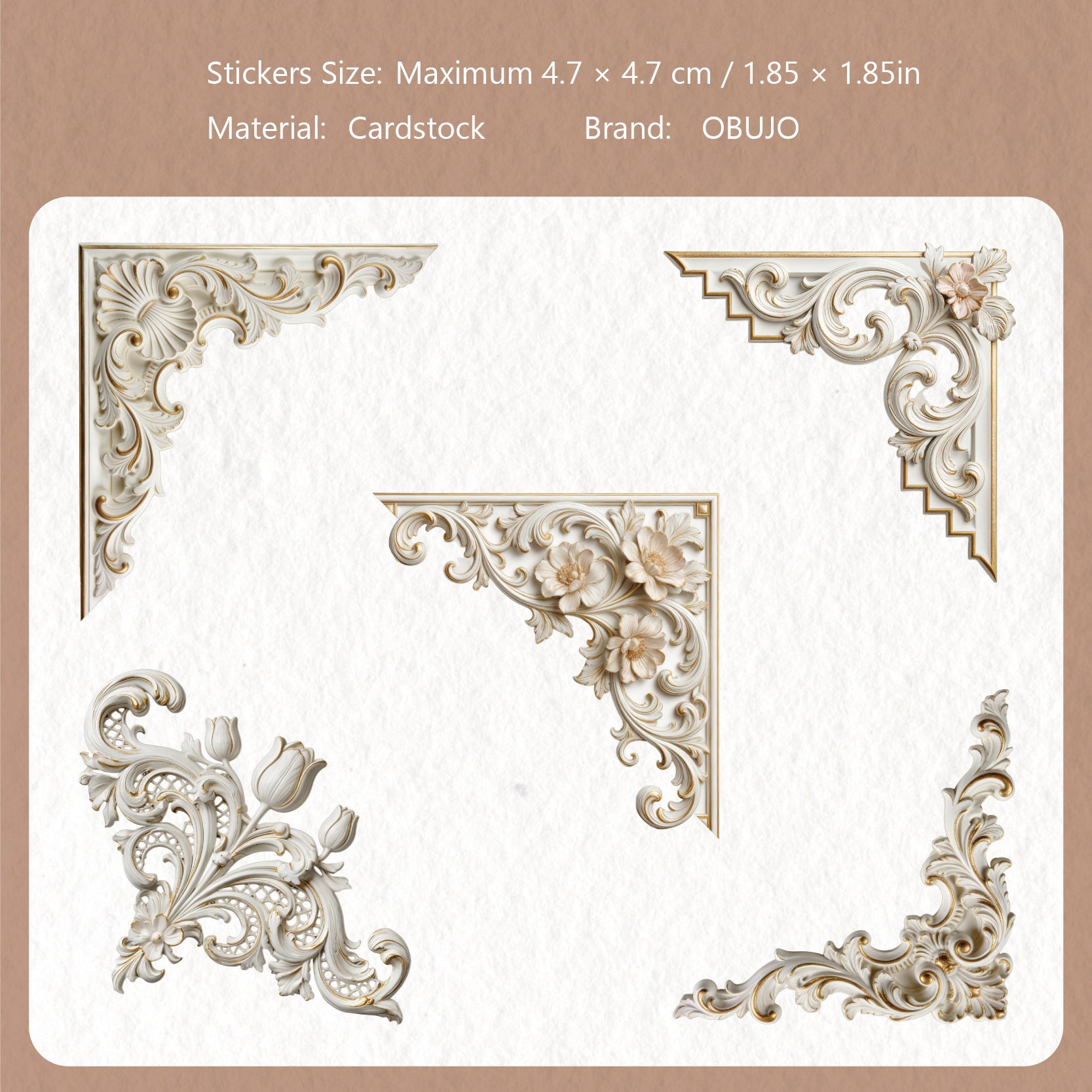 20 Pcs 3D Sculpture Themed Cardstock Stickers FDXL