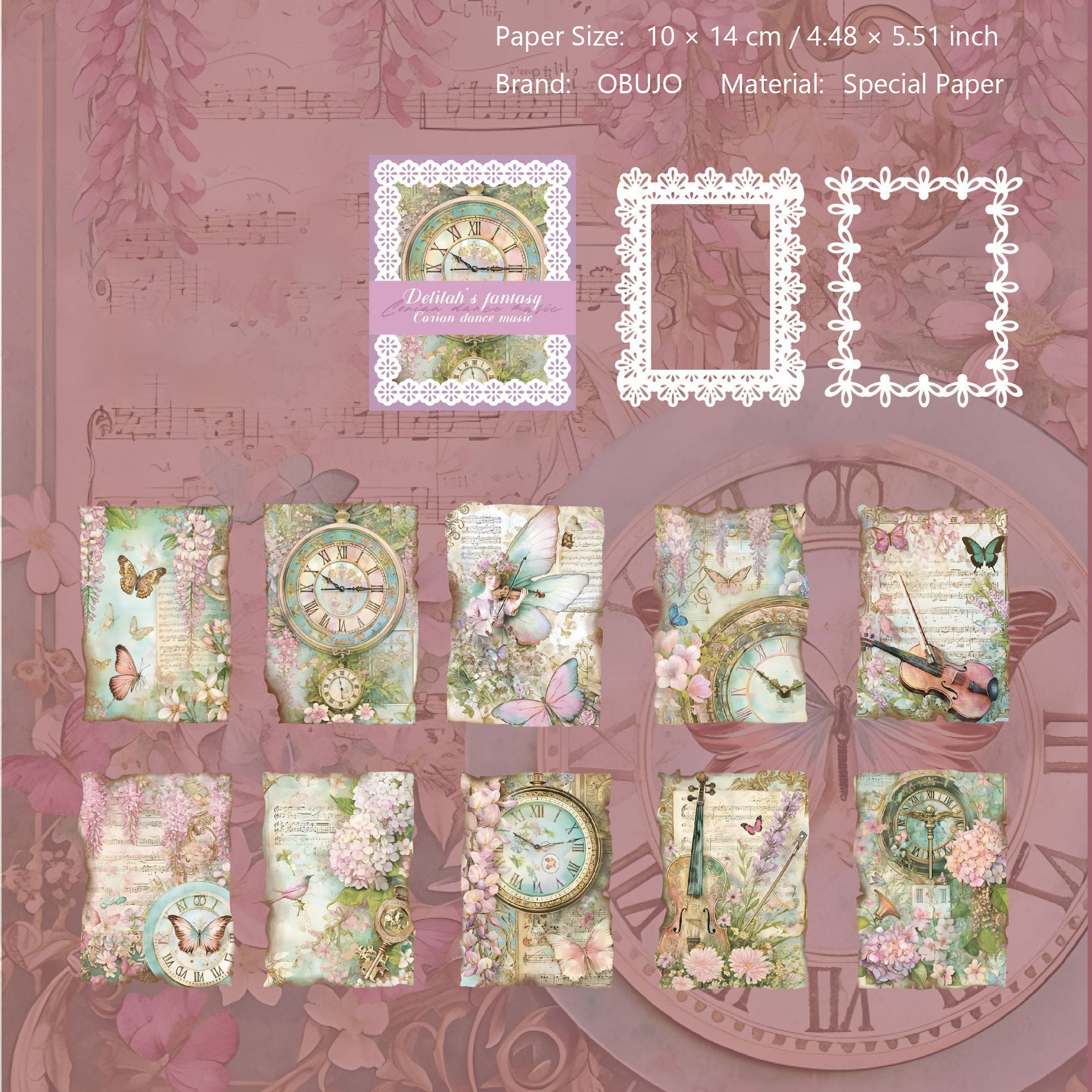 24 Sheets Fantasy Junk Journal Paper DLEHX