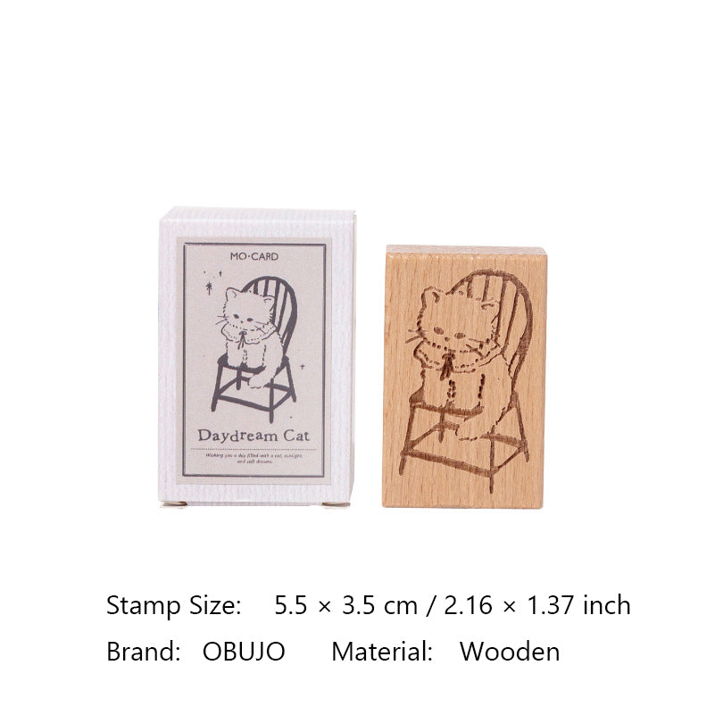 Cute Cat Wooden Stamp MYRM