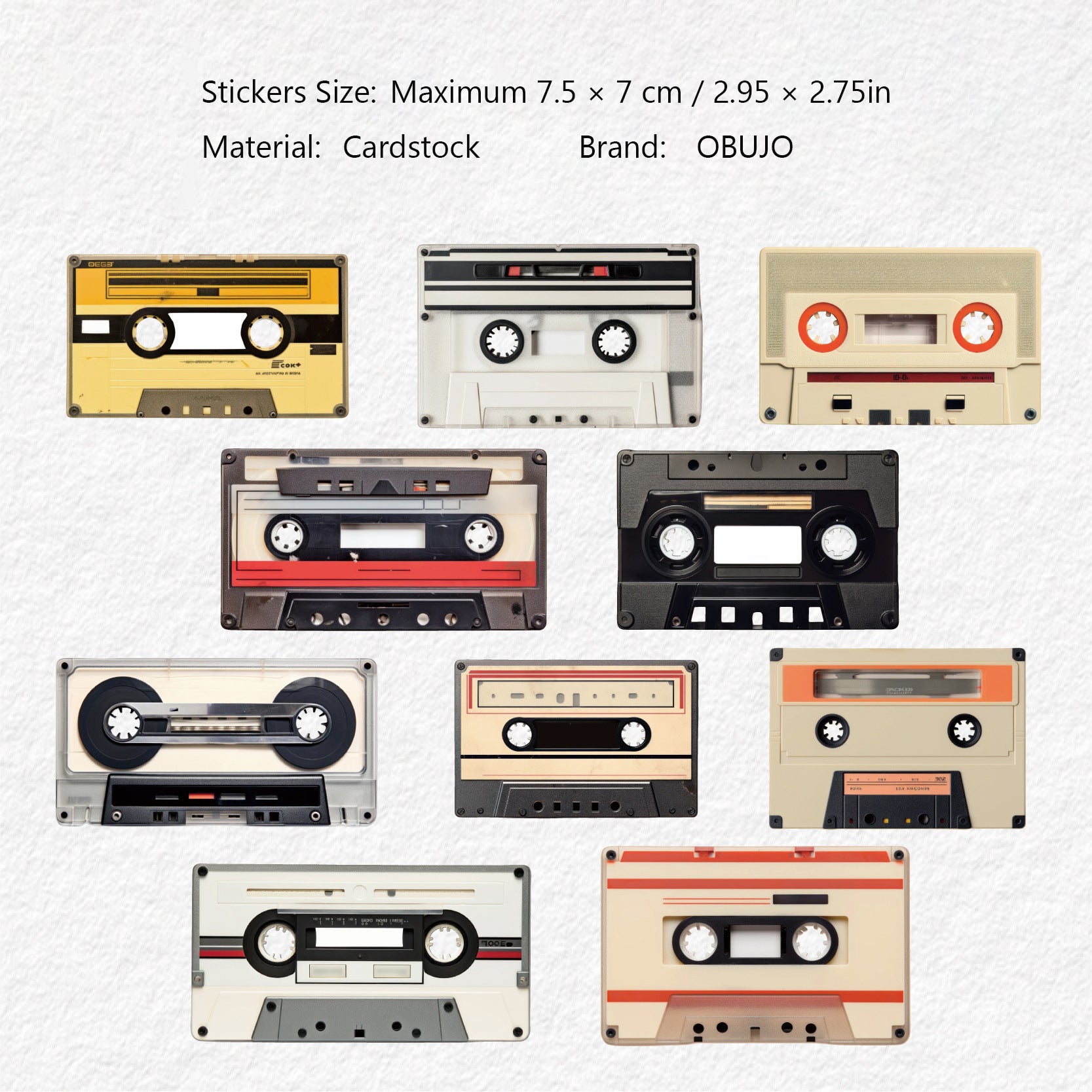 10 Pcs Vintage Antiques Cardstock Stickers LSXL