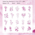 40 Pcs Watercolor Flower PET Stickers HZSS